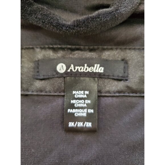 ARABELLA SUPER SOFT VELOURS BLACK BATHROBE Size 2X # 175 - Picture 8 of 10